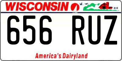 WI license plate 656RUZ