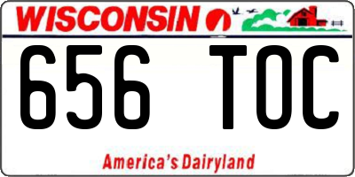 WI license plate 656TOC