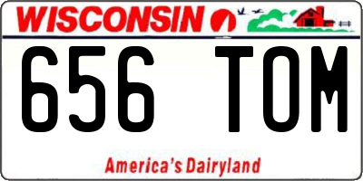 WI license plate 656TOM