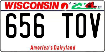 WI license plate 656TOV