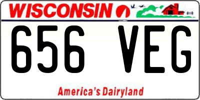 WI license plate 656VEG