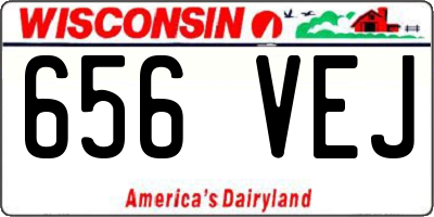 WI license plate 656VEJ