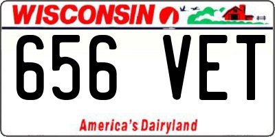 WI license plate 656VET