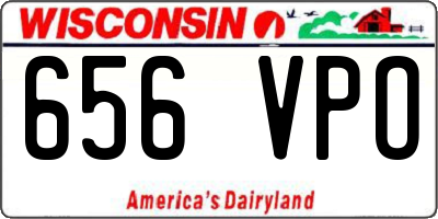 WI license plate 656VPO