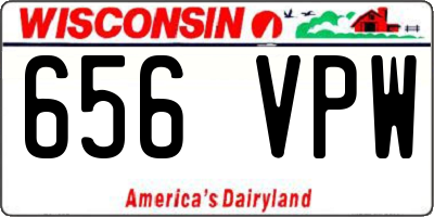 WI license plate 656VPW