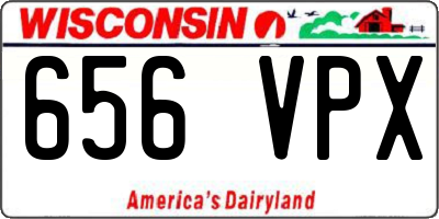 WI license plate 656VPX