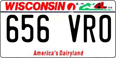 WI license plate 656VRO