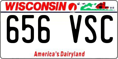 WI license plate 656VSC