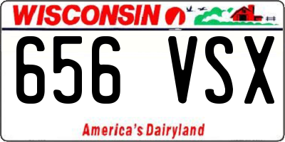 WI license plate 656VSX