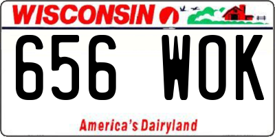 WI license plate 656WOK