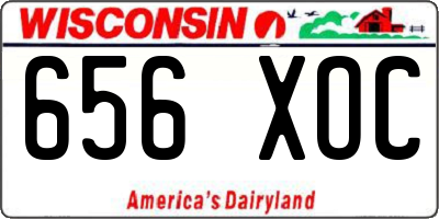 WI license plate 656XOC