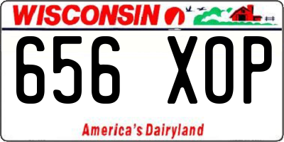 WI license plate 656XOP