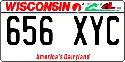 WI license plate 656XYC
