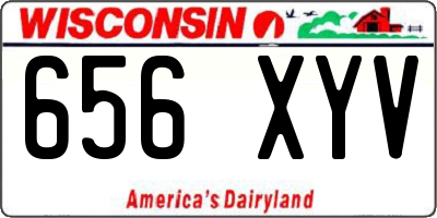 WI license plate 656XYV