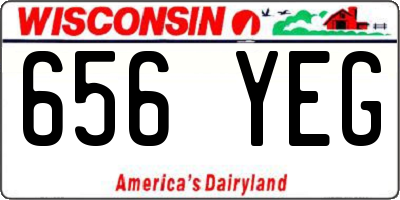 WI license plate 656YEG