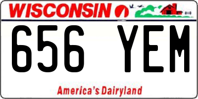 WI license plate 656YEM
