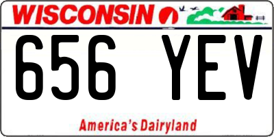 WI license plate 656YEV