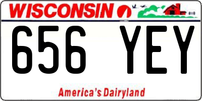WI license plate 656YEY