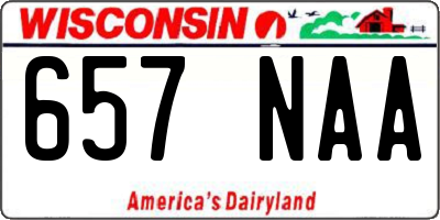 WI license plate 657NAA