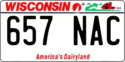 WI license plate 657NAC