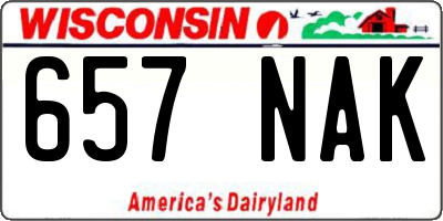 WI license plate 657NAK