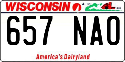 WI license plate 657NAO