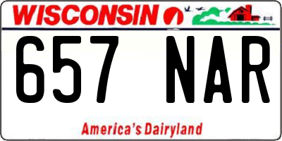 WI license plate 657NAR