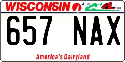 WI license plate 657NAX