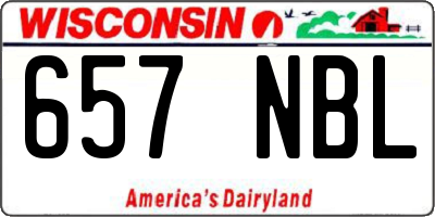 WI license plate 657NBL