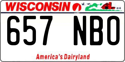 WI license plate 657NBO