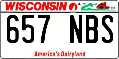 WI license plate 657NBS