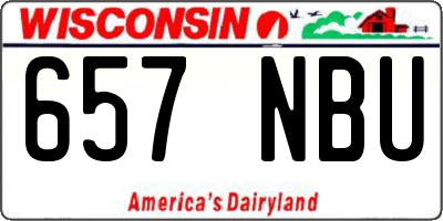 WI license plate 657NBU