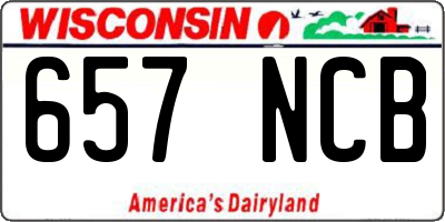 WI license plate 657NCB