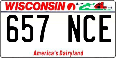 WI license plate 657NCE