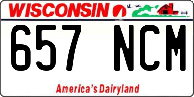 WI license plate 657NCM