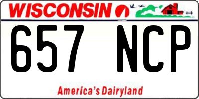 WI license plate 657NCP