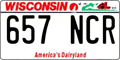 WI license plate 657NCR