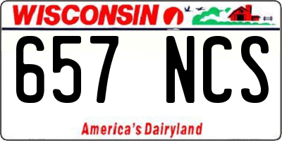 WI license plate 657NCS