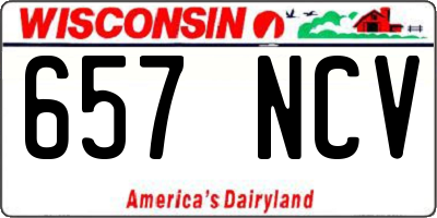 WI license plate 657NCV