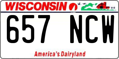 WI license plate 657NCW