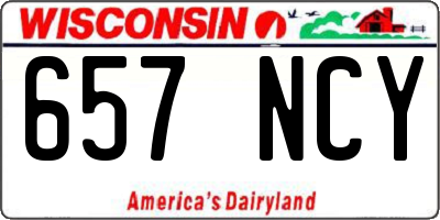 WI license plate 657NCY