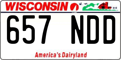 WI license plate 657NDD