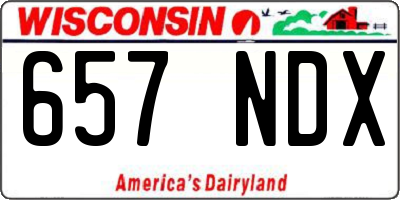 WI license plate 657NDX