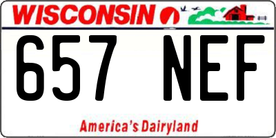 WI license plate 657NEF
