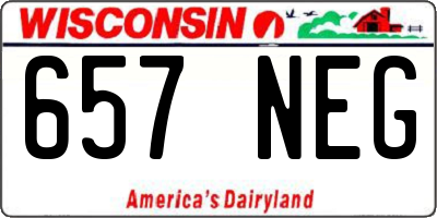 WI license plate 657NEG