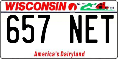 WI license plate 657NET