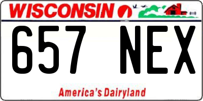 WI license plate 657NEX