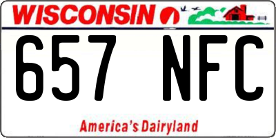 WI license plate 657NFC