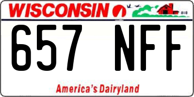 WI license plate 657NFF