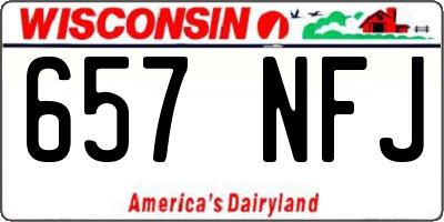 WI license plate 657NFJ